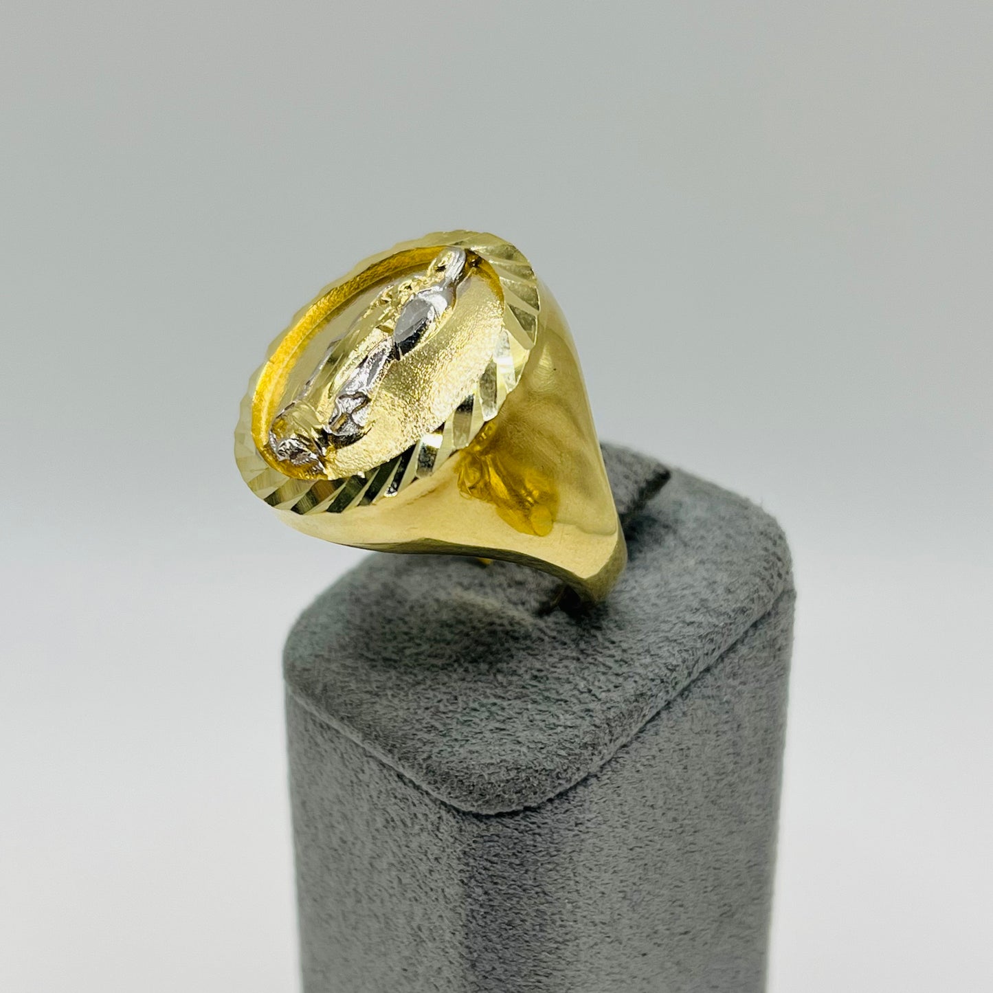 10k Gold Two- Tone Virgin Mary Forge Ring