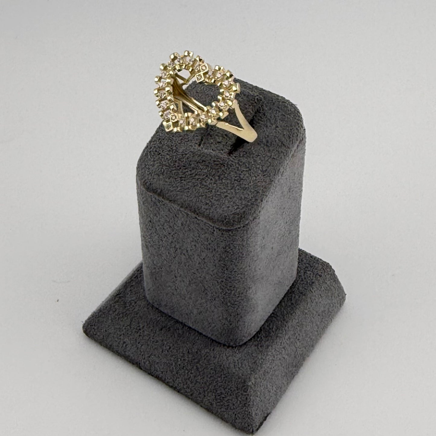 10k Gold Open Rx Cz  Heart Ring (S)