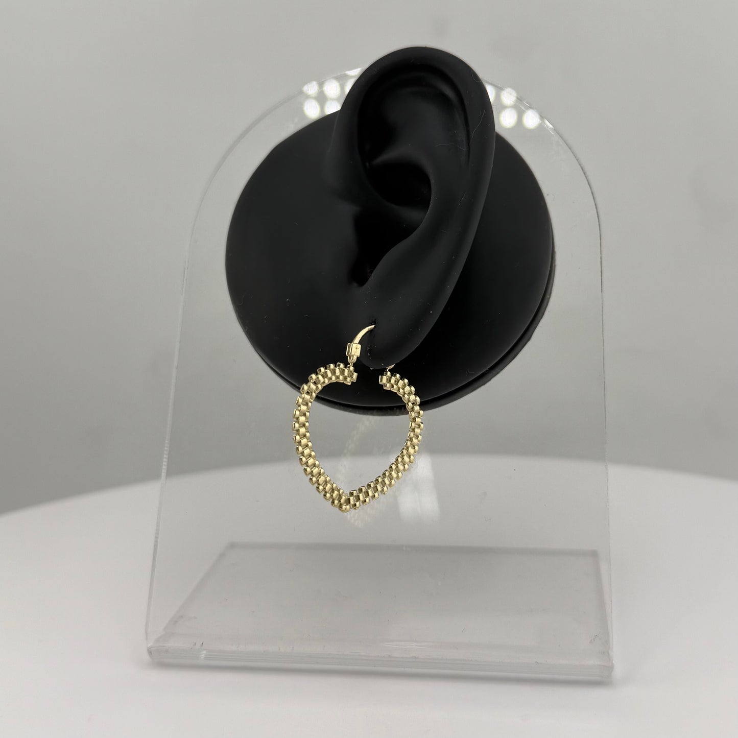 10k Gold Dainty Rx Heart Hoops