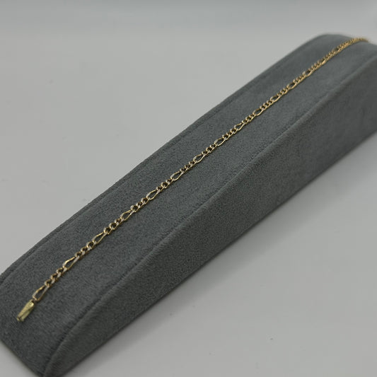 10k Gold Dc 3mm Figaro Anklet