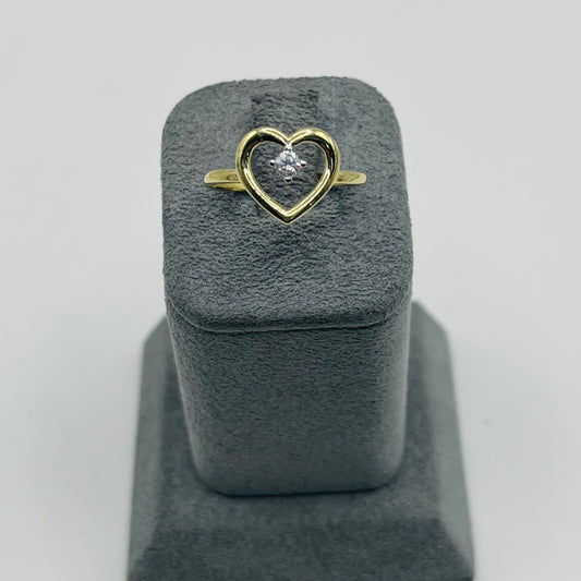 10k Gold HeartBeam Ring