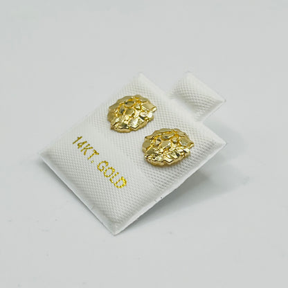 14K Round Nugget Earrings (XSmall)