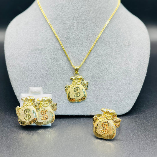 10K Gold Moneybag 2 Set