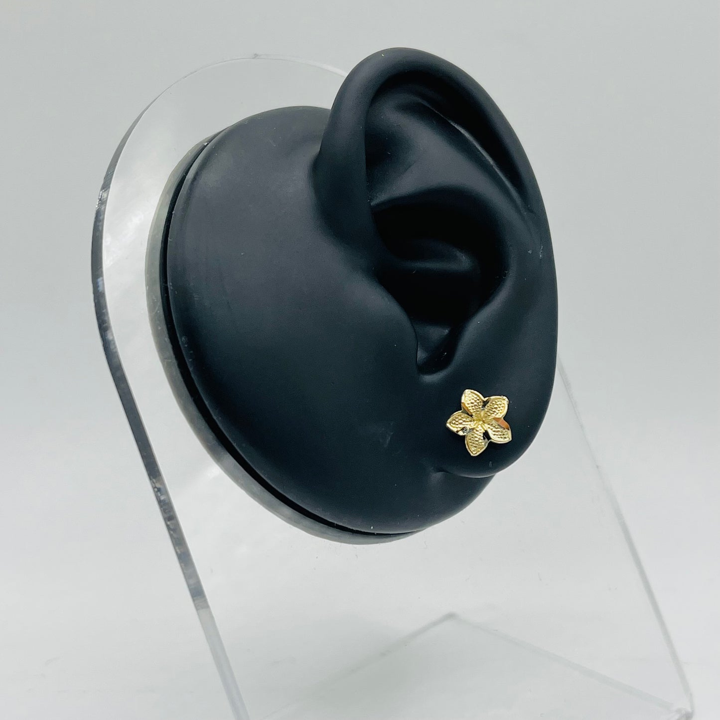10k Gold Hibiscus Earrings (Small)