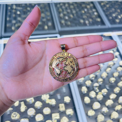 10K Gold World is Yours Charm (XL)