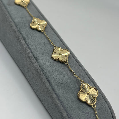 14k Gold Fancy Clover Bracelet (LRG)