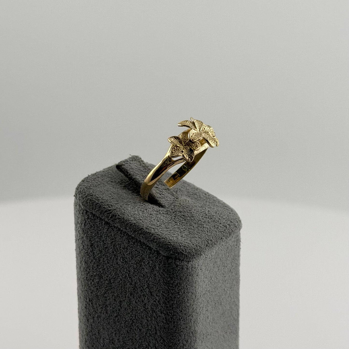 10k Gold Classic Hibiscus Signature Ring (small)