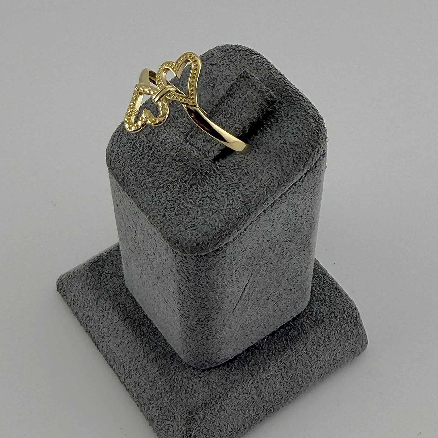 10k Gold Match Double Heart Ring