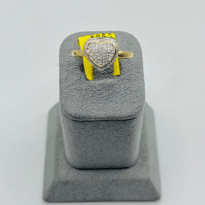 10k Gold Natural Diamond Couture Heart Ring