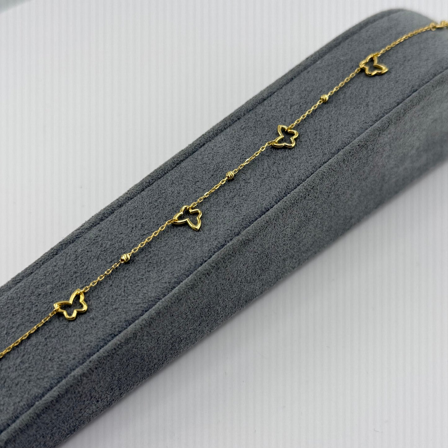 10k Gold Designer Bracelet - Dainty Open Butterfly