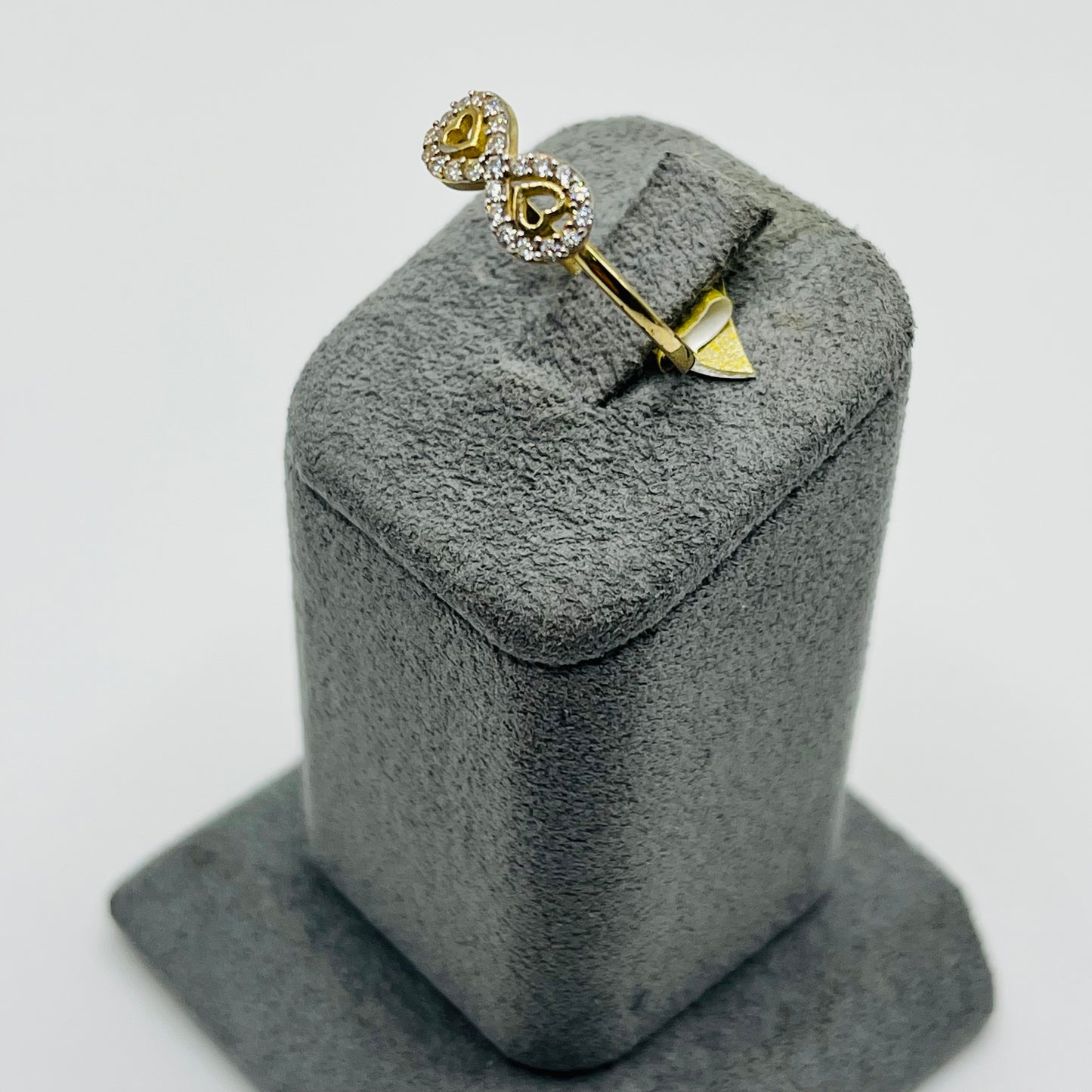 10K Gold CZ Infinity Heart Ring