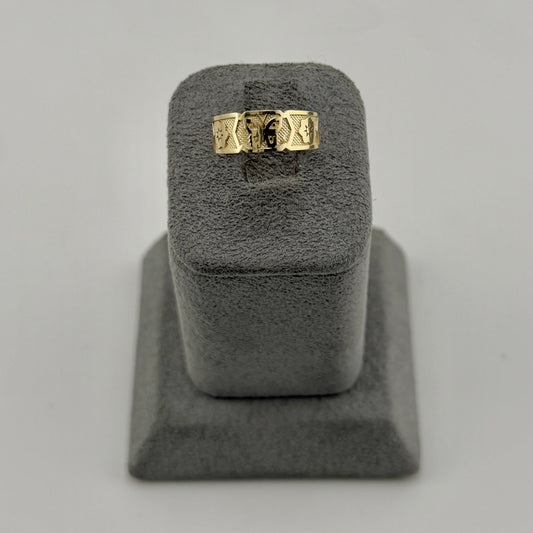 10k Gold Butterfly And Flowers Toe Ring