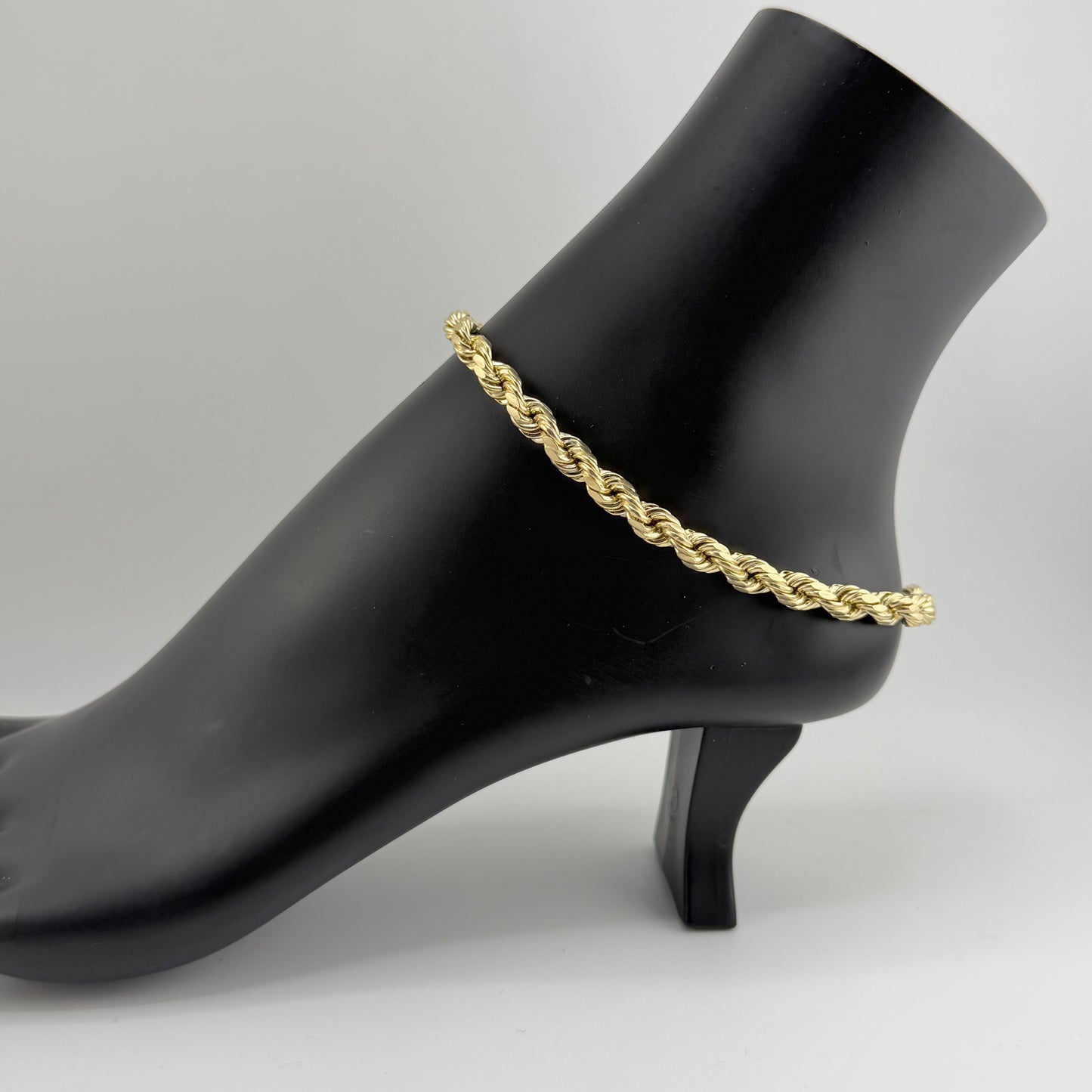 10k Gold 6.4mm Rope Anklet