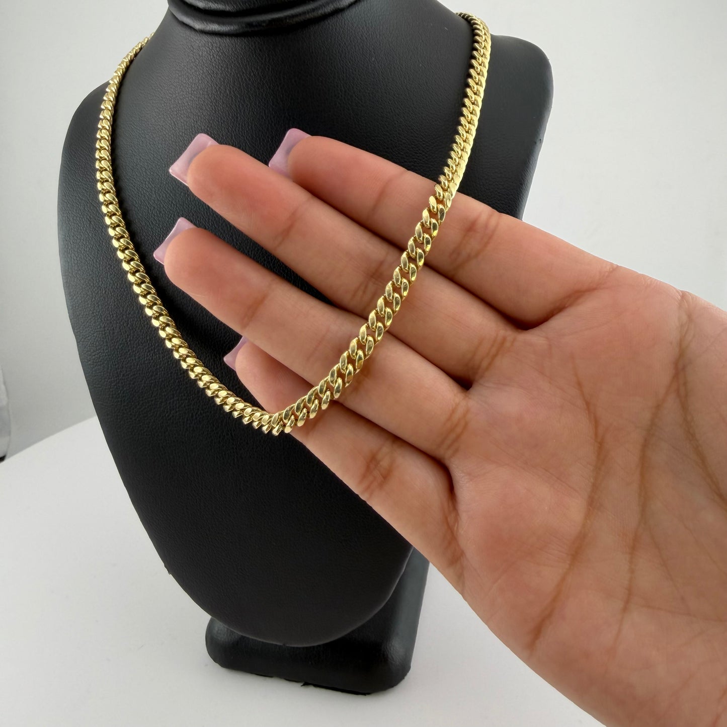 10K Gold 4.6mm hollow Miami Cuban Chain