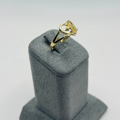 14k Gold Heart of Faith Ring