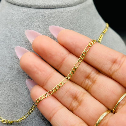 14K Gold Hollow Figaro Chain 2.5mm