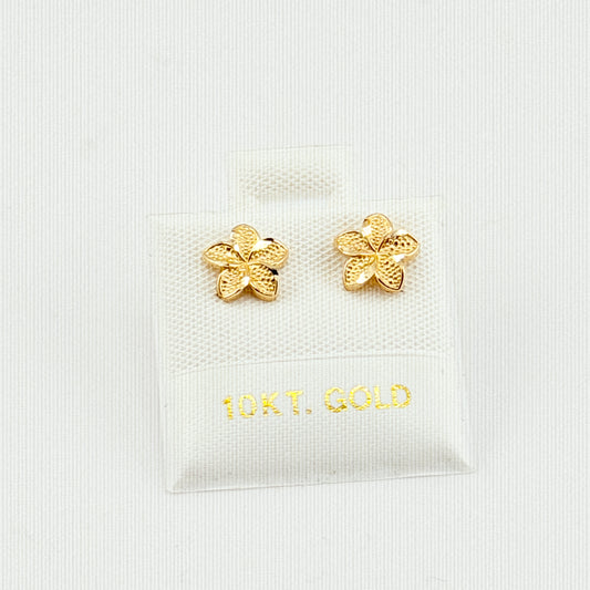 10K Gold Hibiscus Earrings (mini)