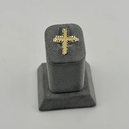 10k Gold Block Cross Ring
