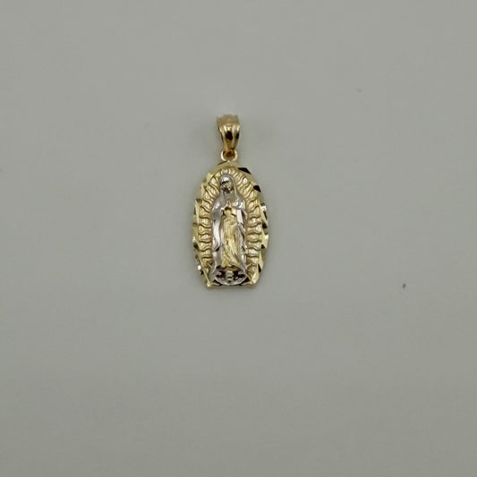 10K Gold Two tone Virgin Mary Charm
