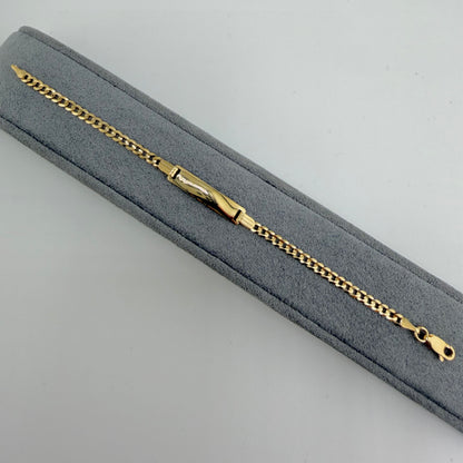 14k Gold Solid Cuban 3mm ID Bracelet
