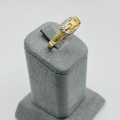 10k Gold Belt Two Tone Ring