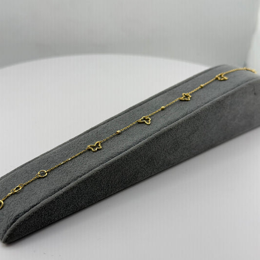 10k Gold Designer Bracelet - Dainty Open Butterfly