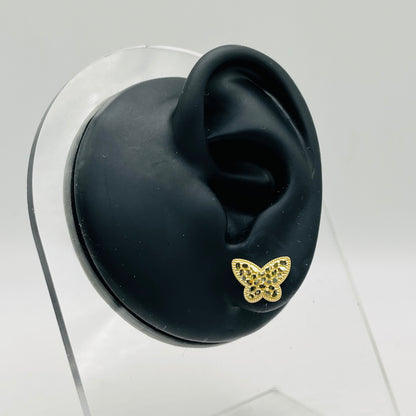 10k Gold Flat Butterfly Nugget Earrings