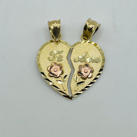 10k Gold Shareable Te Amo Heart Charm (Large)