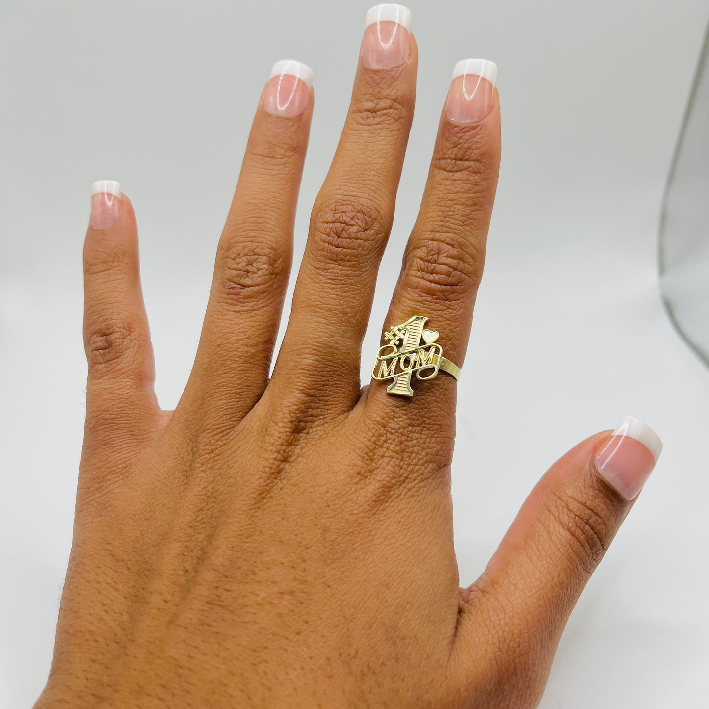 10k Gold Number One Mom Ring