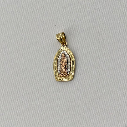 10k Gold Ave Maria Tri -Color Charm