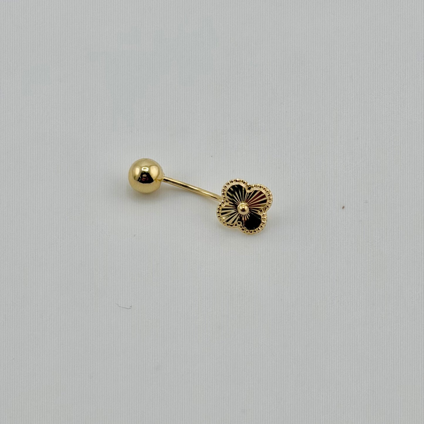 14k Gold Fancy Clover Belly Ring