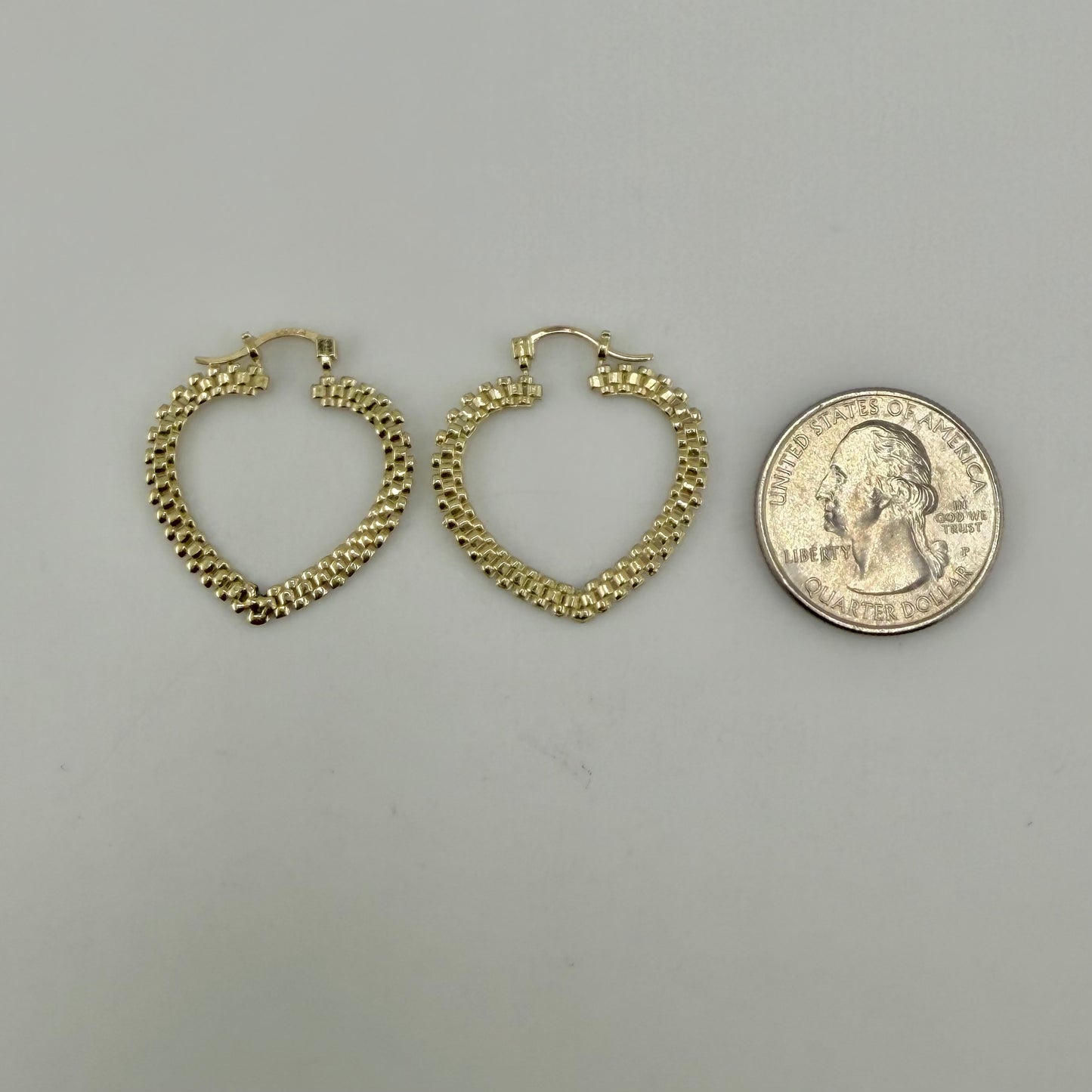 10k Gold Dainty Rx Heart Hoops