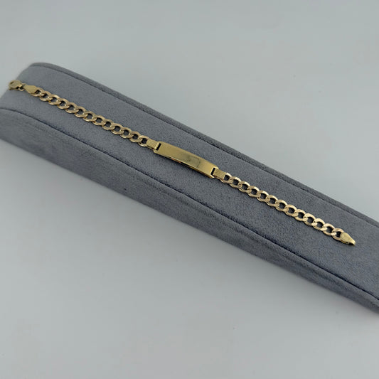 10K Gold 5mm Hollow Cuban ID Bracelet