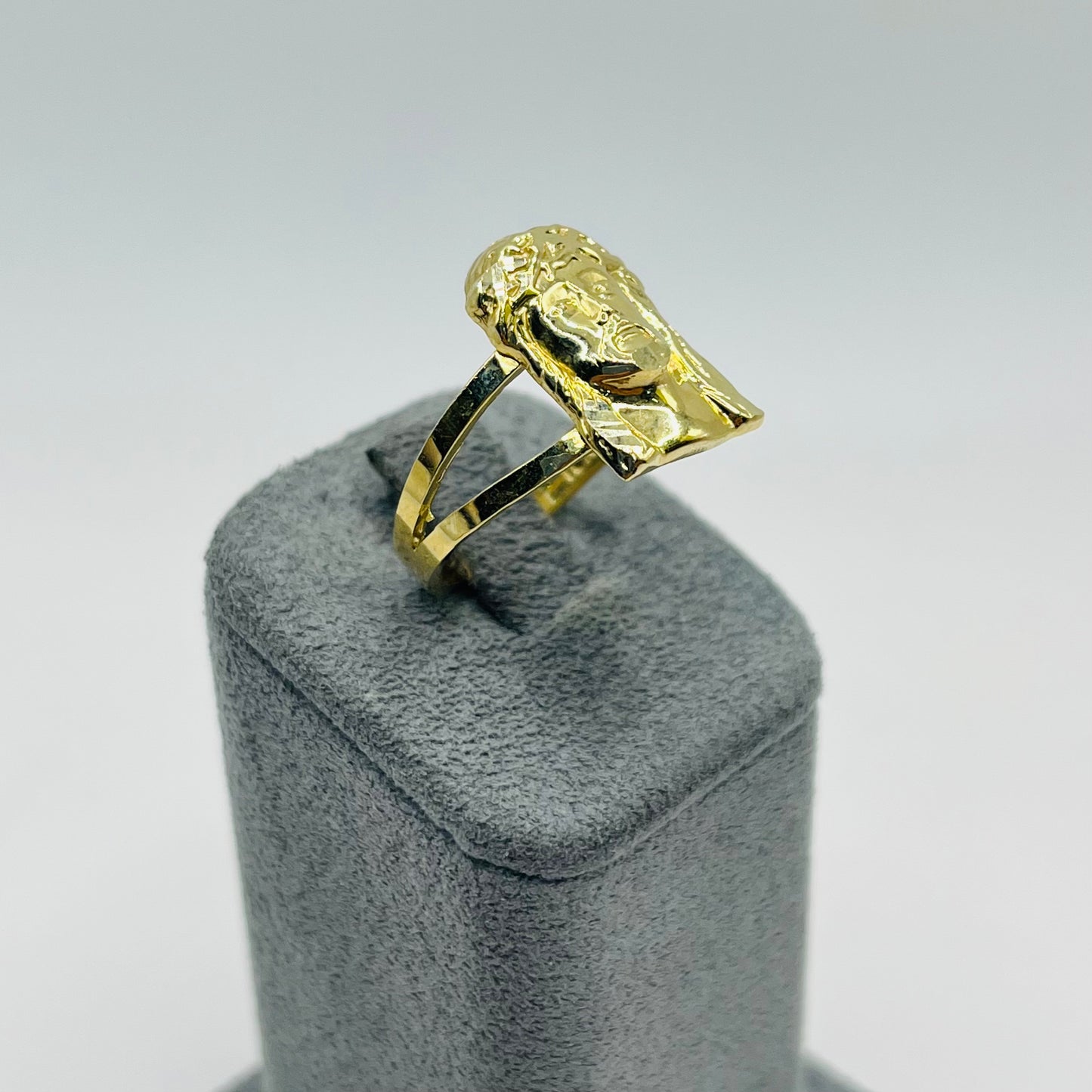 10k Gold Jesus Face Ring
