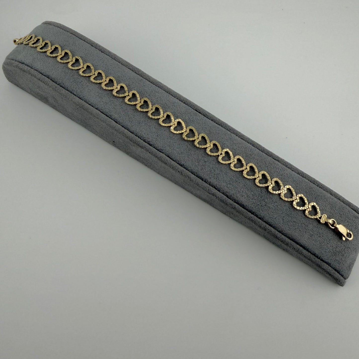 10k Gold Open Heart Nugget Bracelet