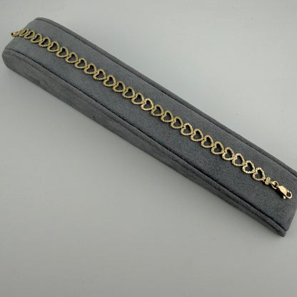 10k Gold Open Heart Nugget Bracelet