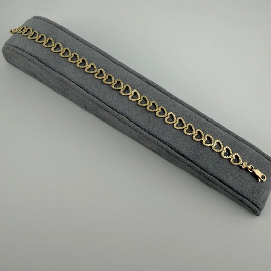 10k Gold Open Heart Nugget Bracelet