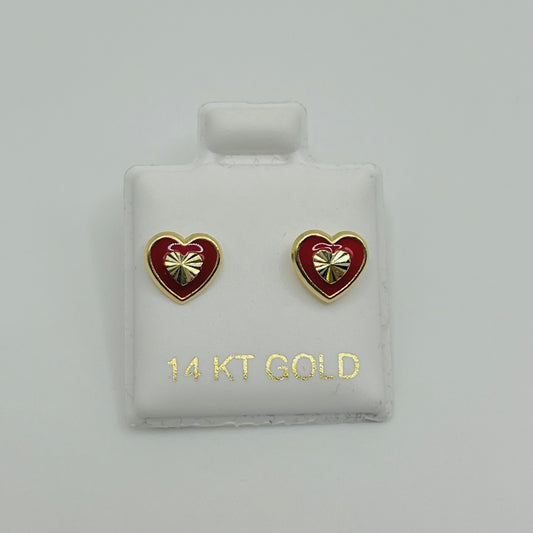 14k Gold In Love Screwback Earrings