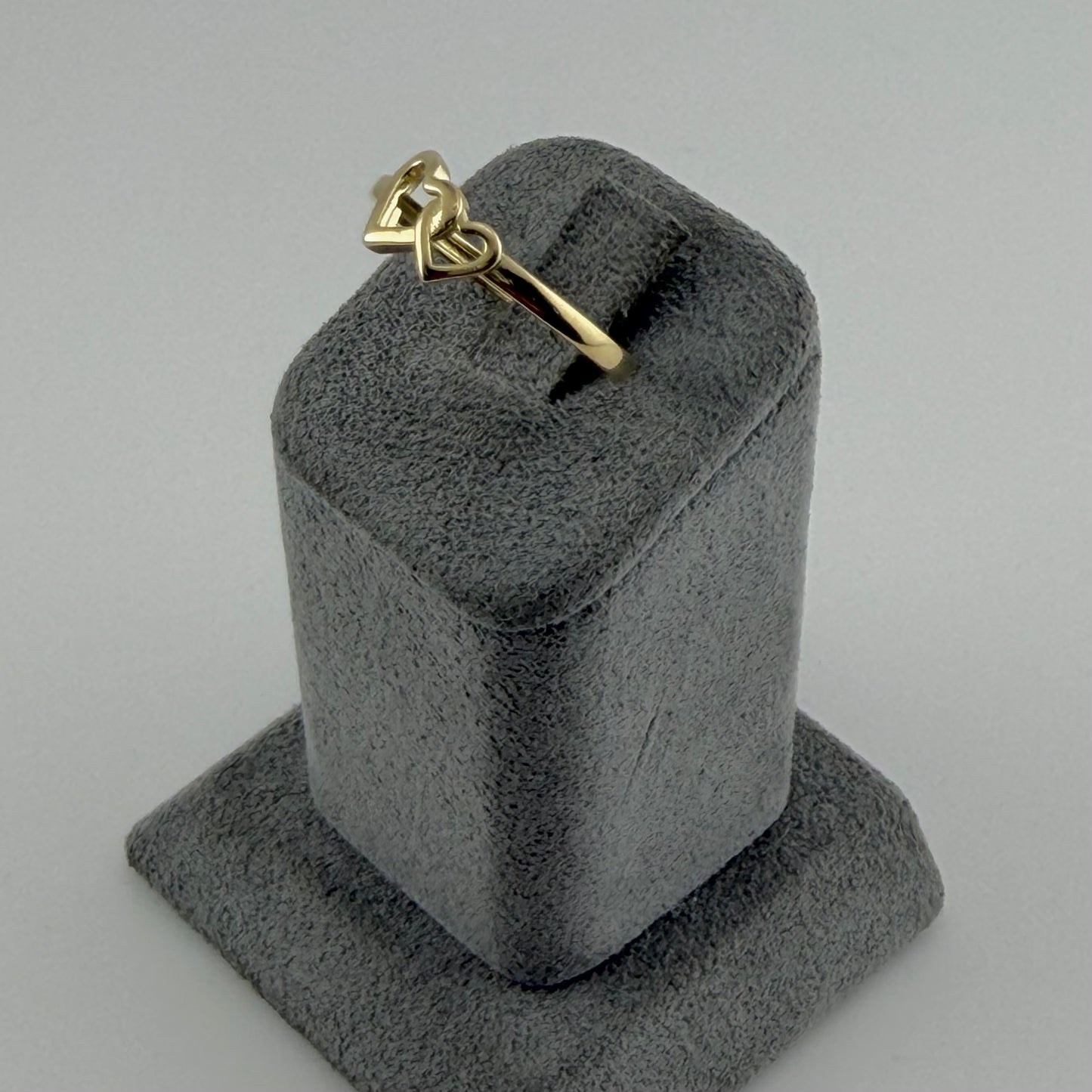 10k Gold Plain Double Heart Ring