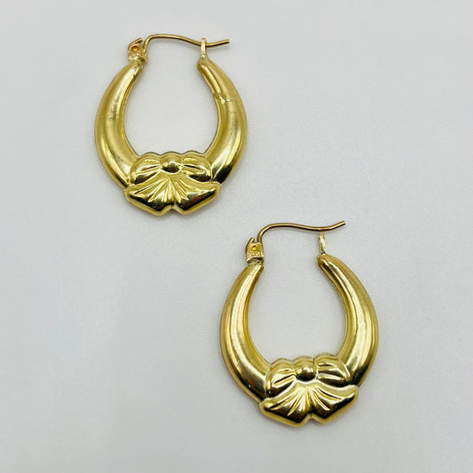 10k Gold High Polish Bow Hoops (Small)