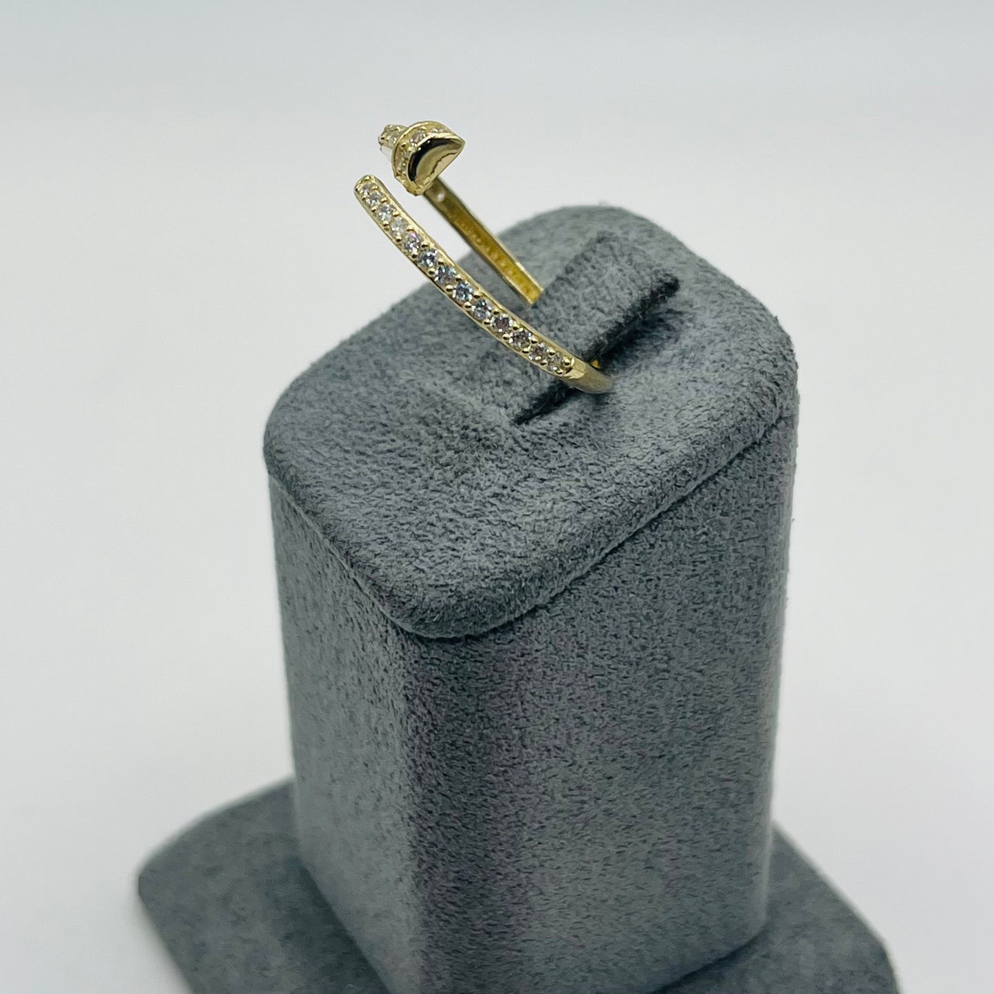 14k Gold Cz Nail Ring