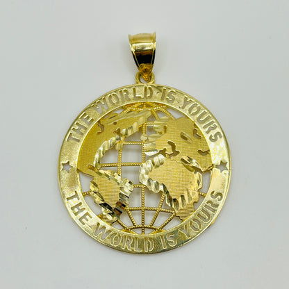 10K Gold World is Yours Charm (XL)