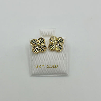 14k Gold Fancy Clover Earrings