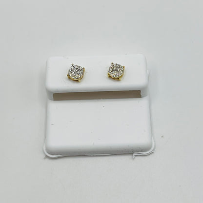 10k Gold Diamond Point Orbit Earrings (S)