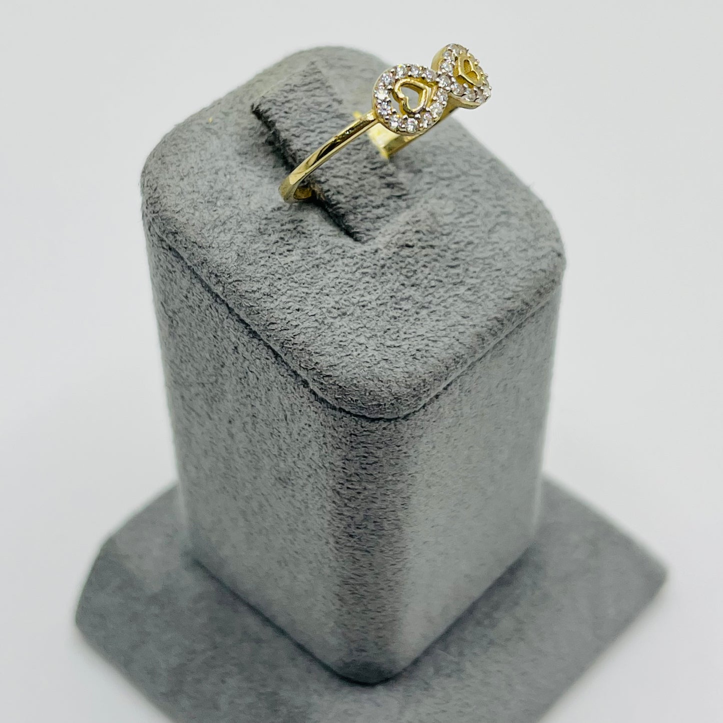 10K Gold CZ Infinity Heart Ring