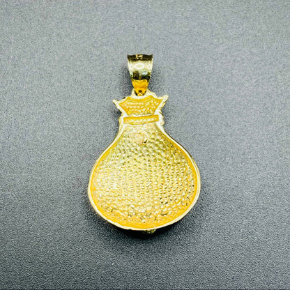 10K Gold Money Bag Charm with CZ's