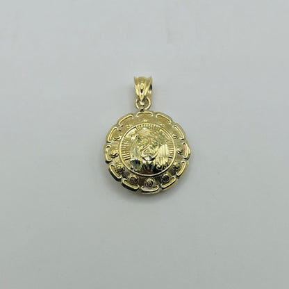 10K Gold Double Side Jesus and Virgin Mary Charm