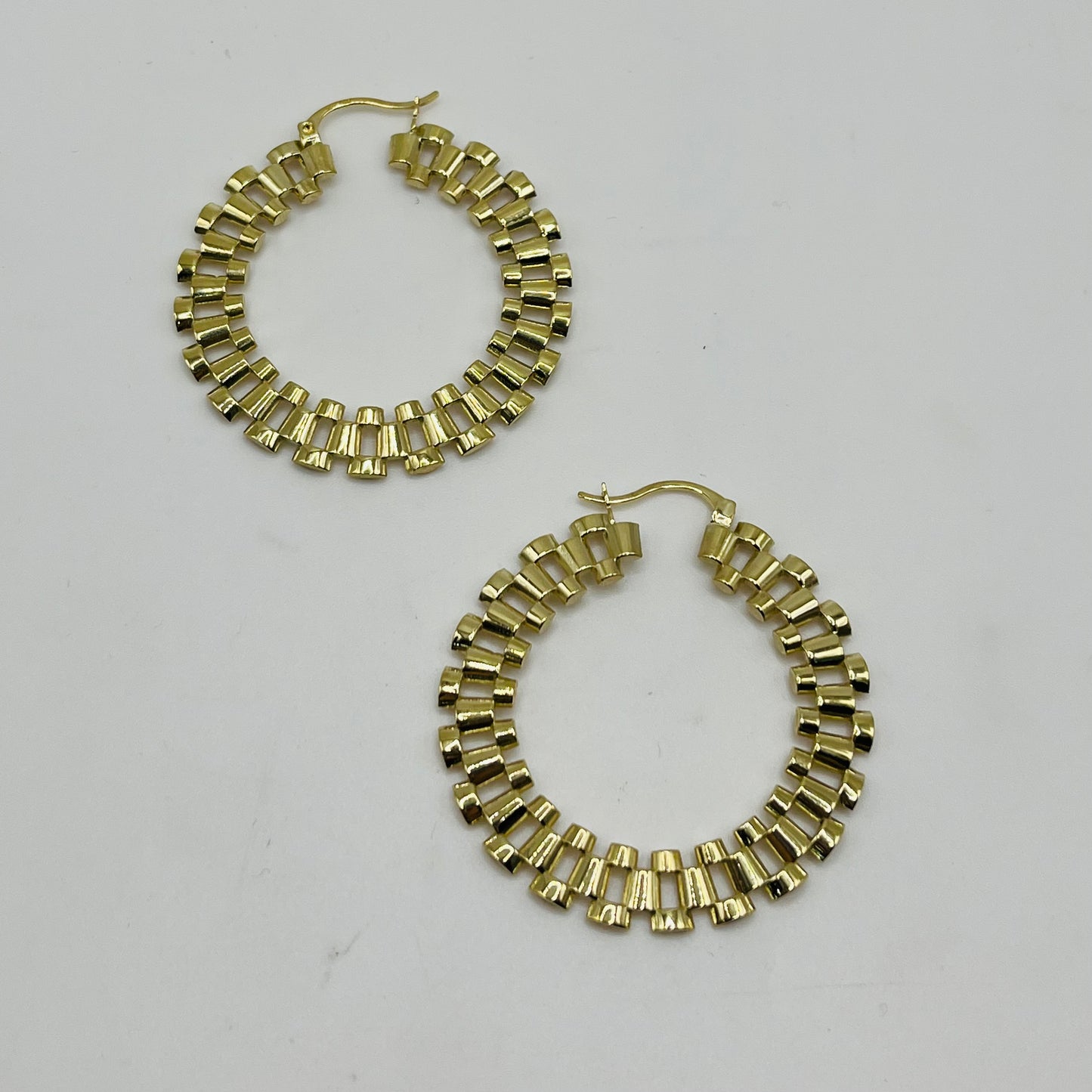10K Gold Flat RX hoops (1.6")