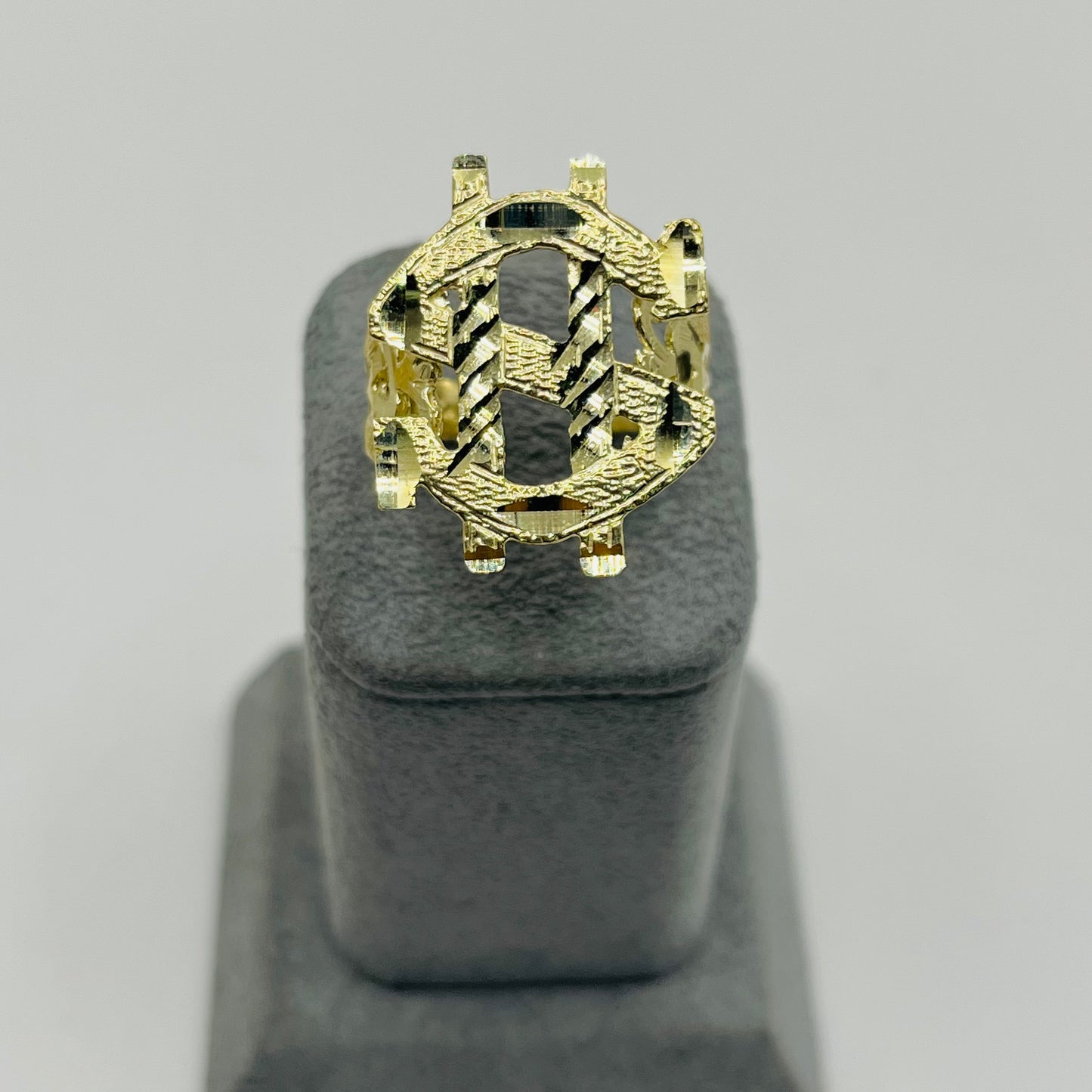 10k Gold Matte Money -Sign Ring