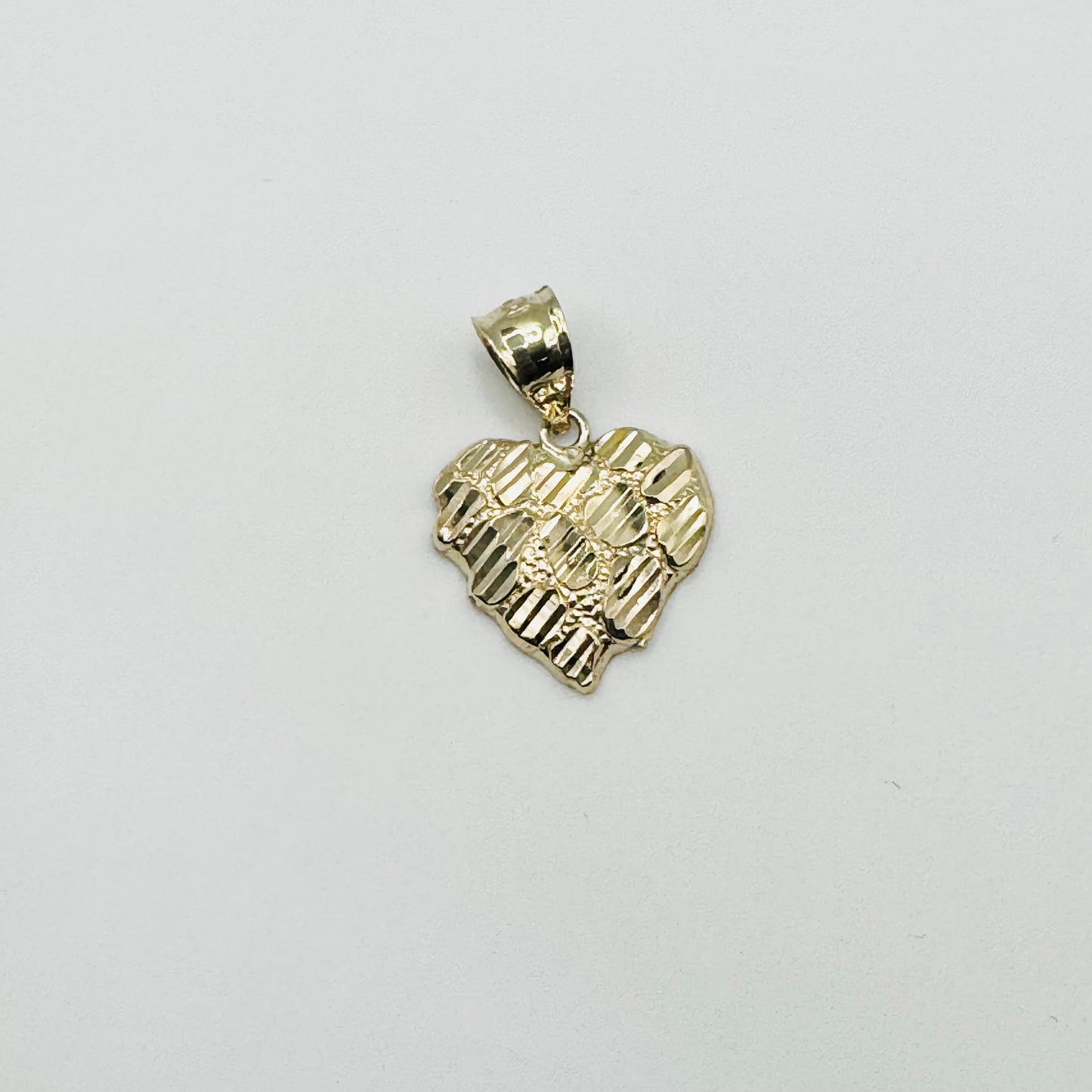 10k Gold Nugget Heart Charm (S, M, L)